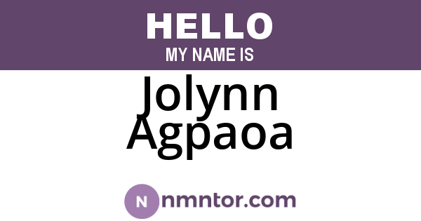 Jolynn Agpaoa