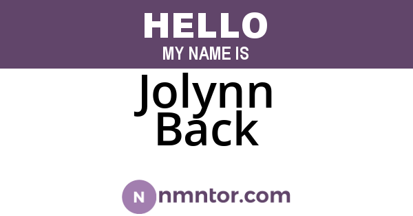 Jolynn Back