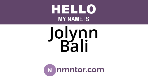 Jolynn Bali