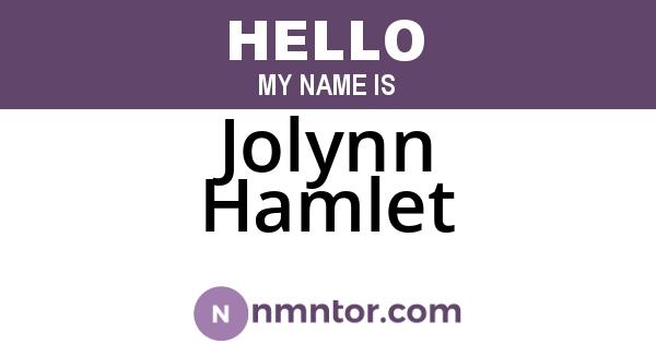 Jolynn Hamlet