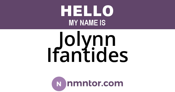 Jolynn Ifantides