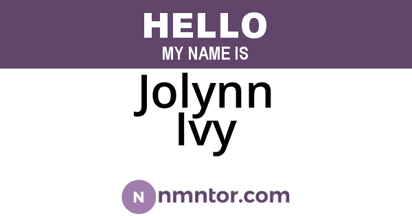 Jolynn Ivy