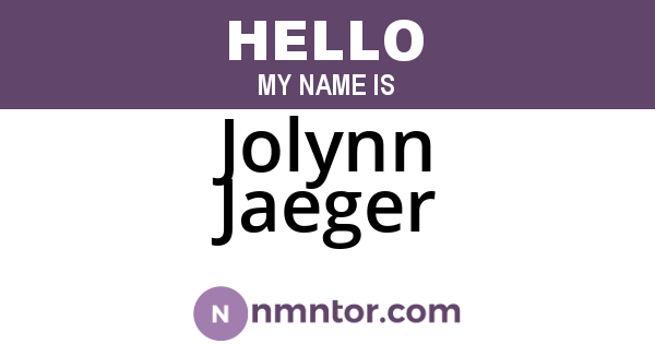 Jolynn Jaeger