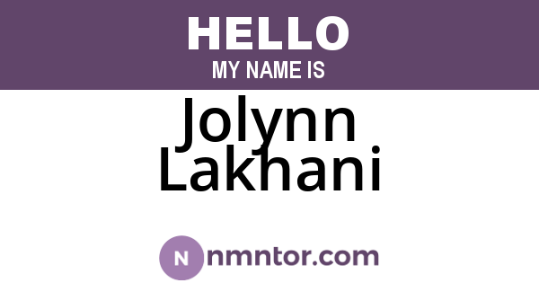 Jolynn Lakhani
