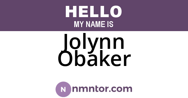 Jolynn Obaker