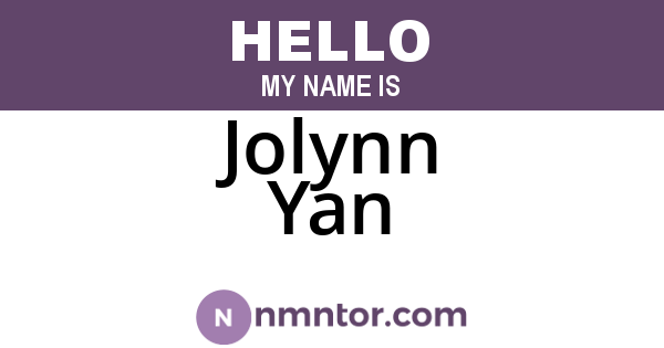 Jolynn Yan
