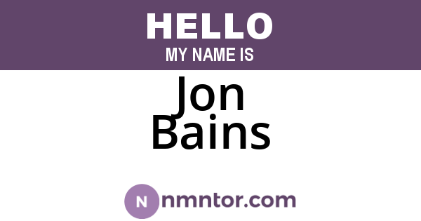 Jon Bains
