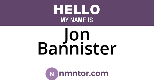 Jon Bannister