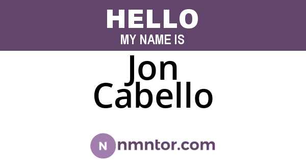 Jon Cabello