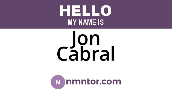 Jon Cabral