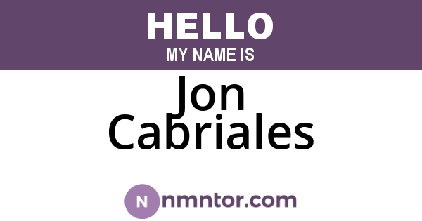 Jon Cabriales