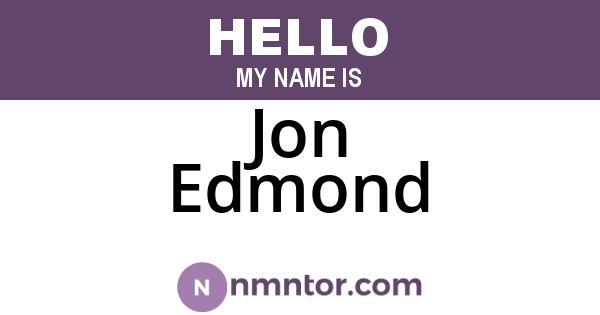 Jon Edmond