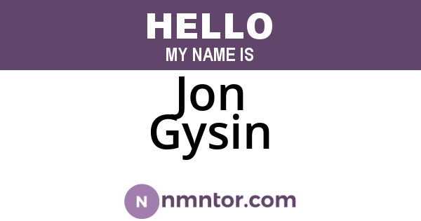 Jon Gysin