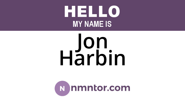 Jon Harbin