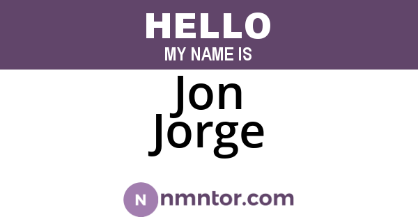 Jon Jorge
