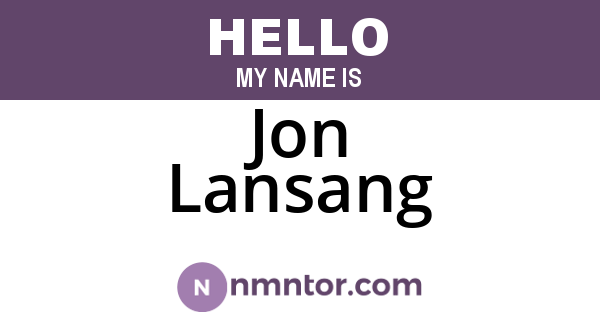 Jon Lansang