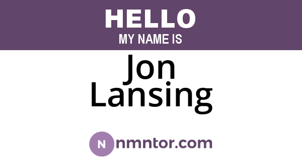Jon Lansing