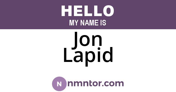 Jon Lapid