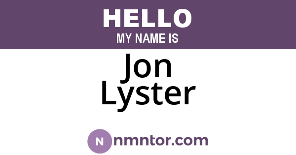 Jon Lyster