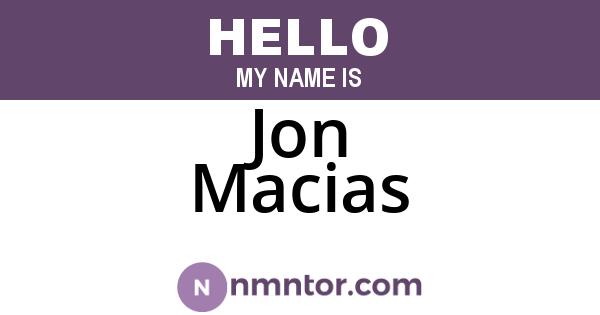 Jon Macias