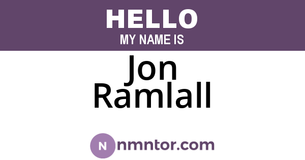 Jon Ramlall