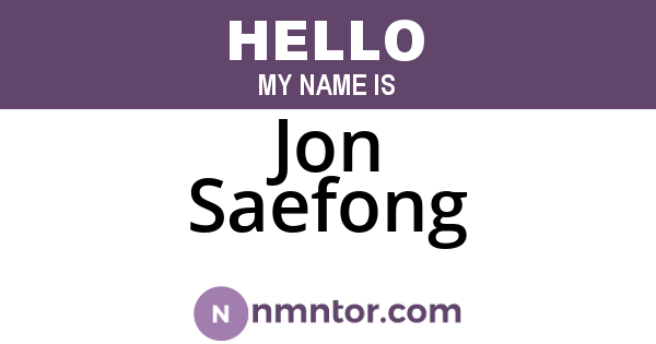 Jon Saefong