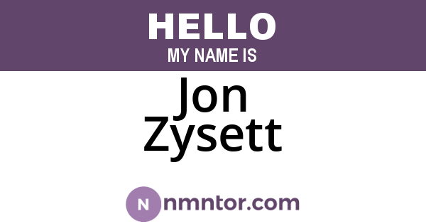 Jon Zysett