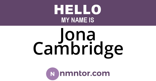 Jona Cambridge
