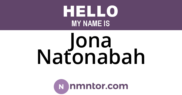 Jona Natonabah