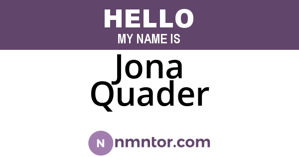 Jona Quader