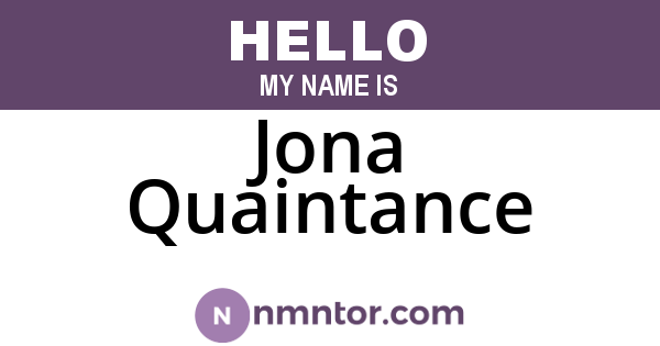 Jona Quaintance