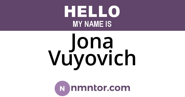Jona Vuyovich