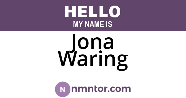 Jona Waring