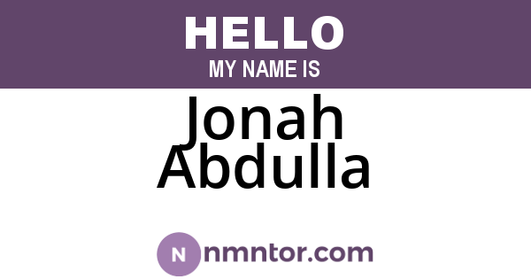 Jonah Abdulla