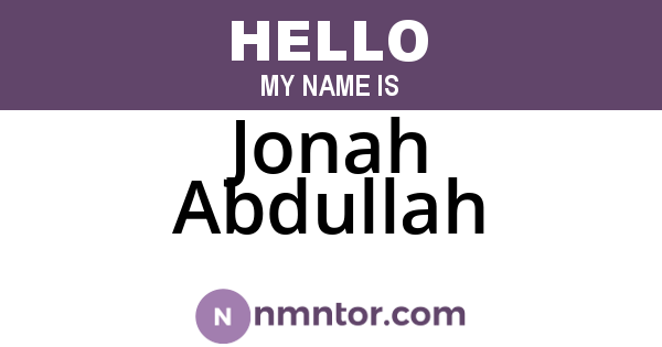 Jonah Abdullah