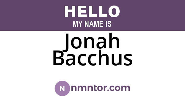 Jonah Bacchus