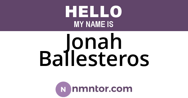 Jonah Ballesteros