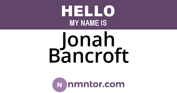Jonah Bancroft