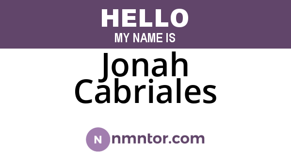 Jonah Cabriales