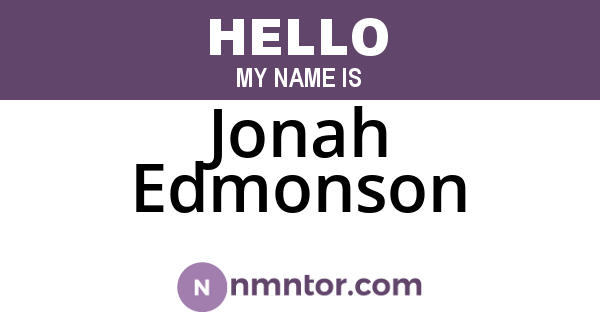 Jonah Edmonson