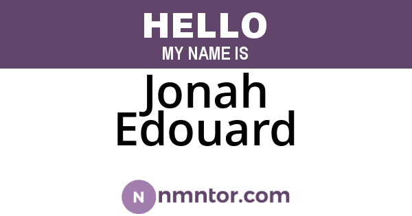 Jonah Edouard