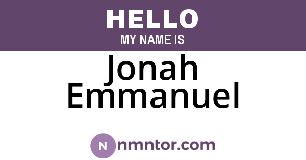 Jonah Emmanuel