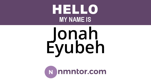 Jonah Eyubeh