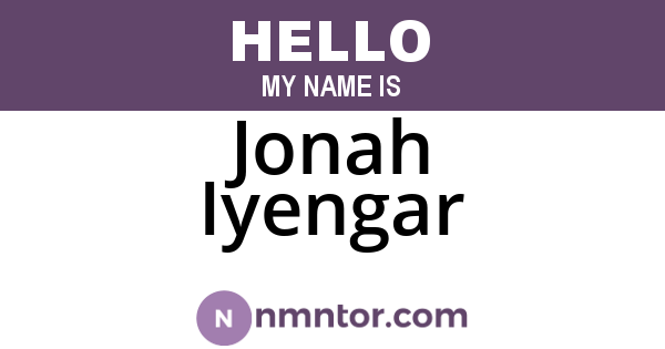 Jonah Iyengar