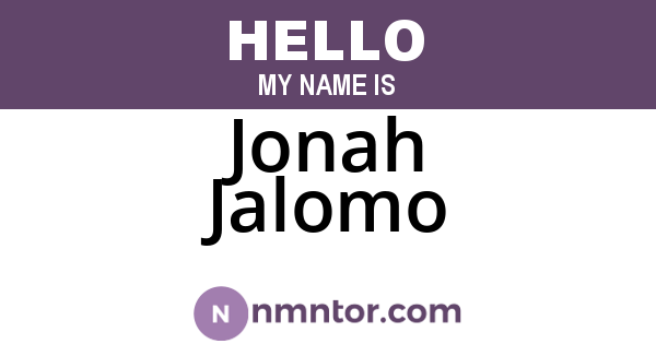 Jonah Jalomo