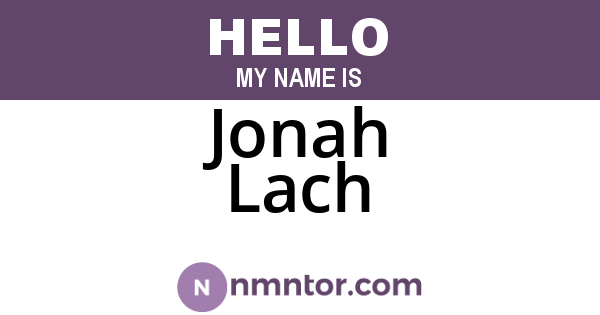 Jonah Lach