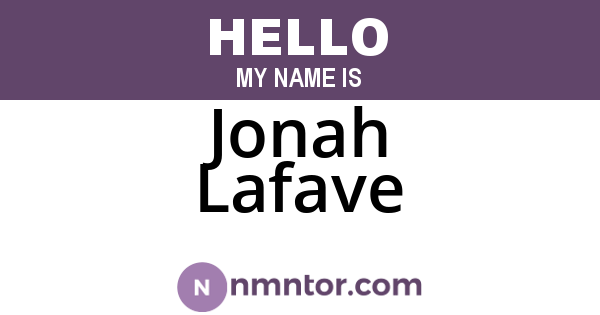 Jonah Lafave