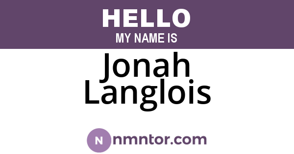 Jonah Langlois
