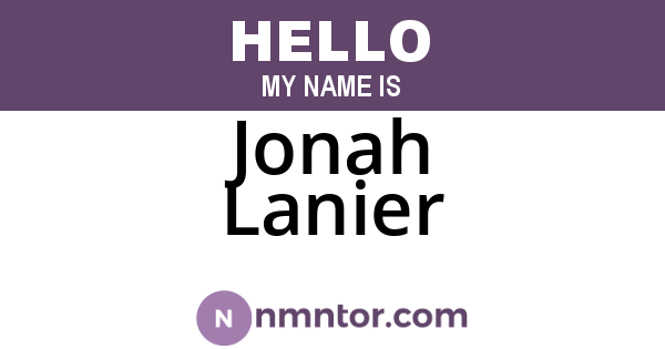 Jonah Lanier