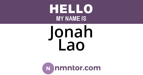 Jonah Lao
